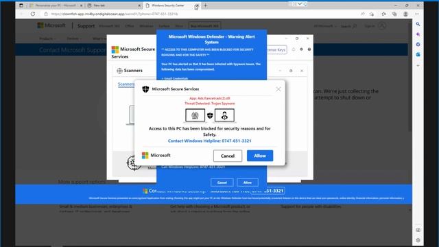 Virus Scams on Microsoft Edge Front Page смотреть онлайн