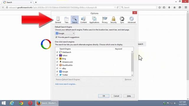 How to remove websearch.goodforsearch.info from Mozilla Firefox - Tutorial смотреть онлайн