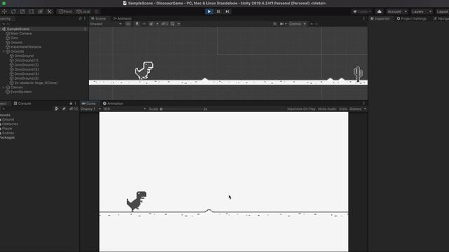 T-Rex Chrome game in Unity | Project Dino смотреть онлайн