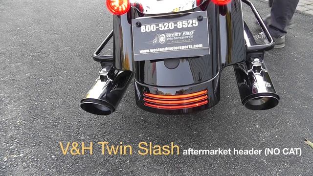 Vance & Hines Twin Slash - Stock Headers Vs. Aftermarket W. NO CAT