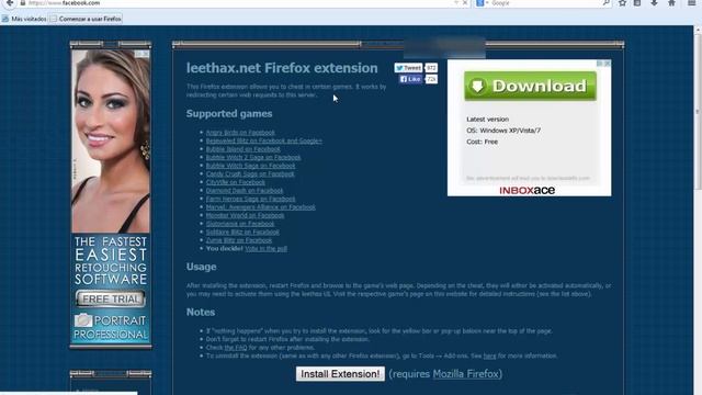 leethax extensión para Firefox. Sé el mejor en los juegos. Cheats 2014 смотреть онлайн