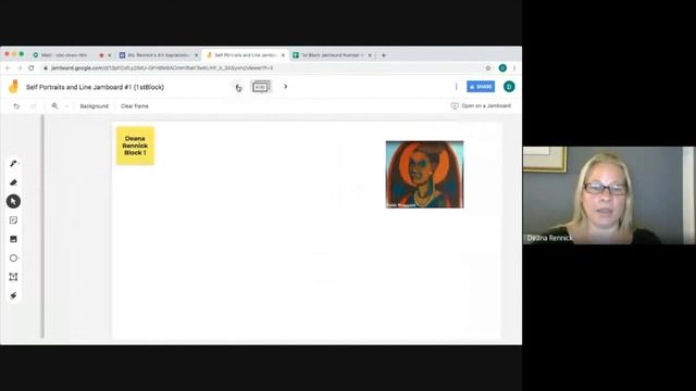 Google Chrome Jamboard Virtual Art Class: Self Portrait and Lines смотреть онлайн