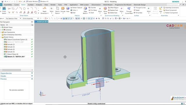NX 12 Tutorial #53 | 3D Model Basic Beginners смотреть онлайн