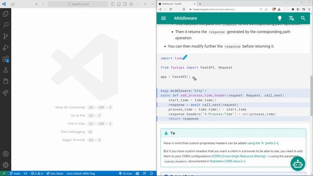 FastAPI Curso: 150 Concepto y Práctica de un Middleware - Tiempo Ejecución de un Request смотреть онлайн