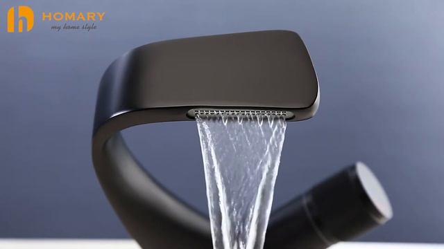 Single Handle Waterfall Bathroom Sink Faucet Matte Black/Polished Chrome Review смотреть онлайн