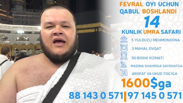 ELPARVAR UMRA SAFARLARIGA FEVRAL OYIGA QABULNI BOSHLADI смотреть онлайн