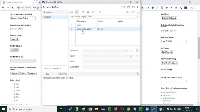 New Selenium IDE - Part 44 - assert not editable Command смотреть онлайн