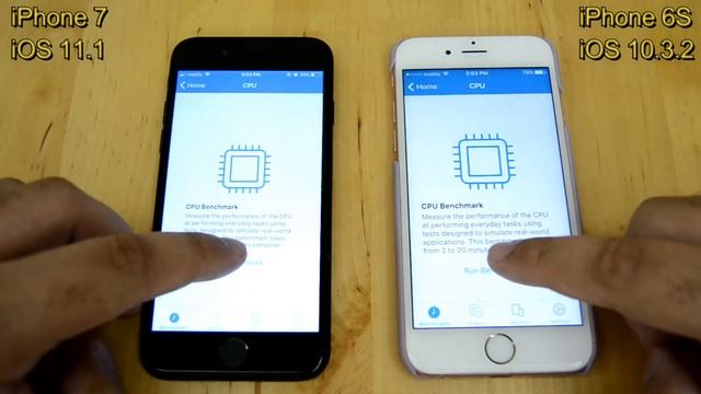 iPhone 7 iOS 11.1 VS iPhone 6S iOS 10.3.2 SURPRISING!!! BENCHMARK SPEEDTEST!!! ALL TESTS! смотреть онлайн