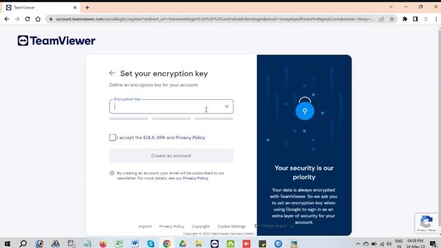 How to set your encryption key when creating a TeamViewer account @vinayerp #encryption #key смотреть онлайн