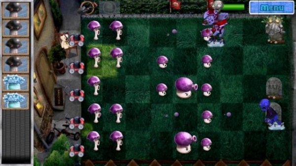 Plants vs zombies 1 3D 10 уровень ночь