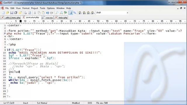 PHP Dasar Video Tutorial 122 Membuat Blog Artikel 44 Mesin Pencari Artikel bagian 2 смотреть онлайн