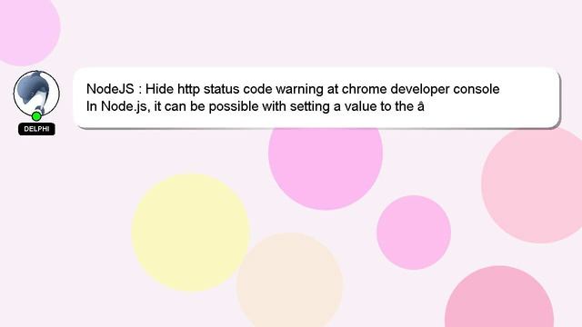 NodeJS : Hide http status code warning at chrome developer console смотреть онлайн