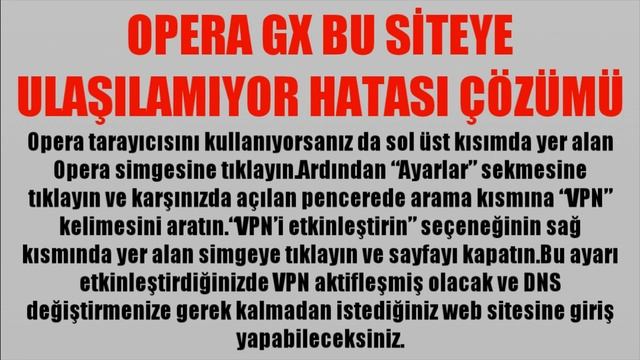 Opera GX Bu Siteye Ulaşılamıyor Hatası Çözümü смотреть онлайн