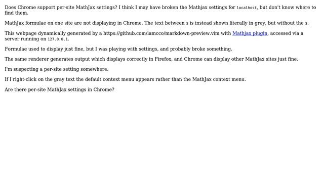 Chrome: per-site MathJax settings смотреть онлайн