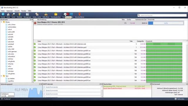 Newshosting Usenet Test: Gigabit schon mit 30 Verbindungen erreicht auf den Highwinds Backbone! смотреть онлайн