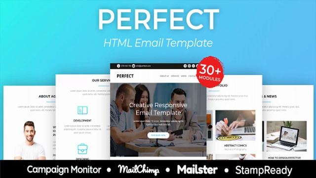 Perfect - Responsive Email Template 30+ Modules - StampReady Builder + Mailster & Mailchimp | смотреть онлайн