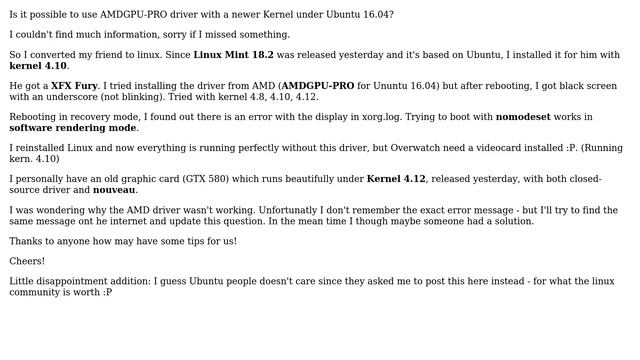 Unix & Linux: Kernel 4.10/4.12 with AMDGPU-PRO? смотреть онлайн