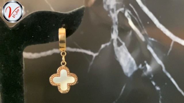 Сережки Ван Клиф, Сережки Конюшина, Сережки Van Cleef, медзолото смотреть онлайн
