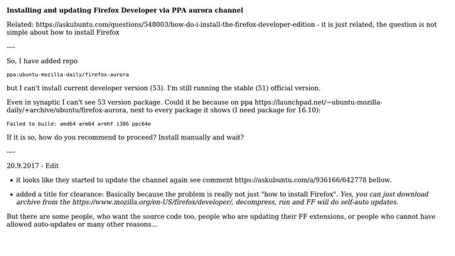 Ubuntu: Firefox Developer Edition ppa not working смотреть онлайн