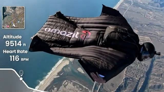 Amazfit T-Rex Ultra | Jeb Corliss Wingsuit Flying by the Oceanside | Brave Your Adventure смотреть онлайн
