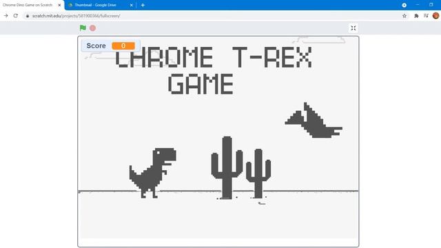 How to to make a "Chrome Dino Game" in scratch 3.0 (With Source code) смотреть онлайн
