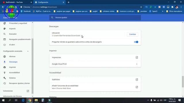 Como ELEGIR CARPETA de DESCARGAS de Google Chrome смотреть онлайн