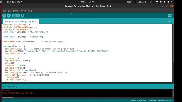 NodeMCU ESP8266 Program for sending Plain text смотреть онлайн