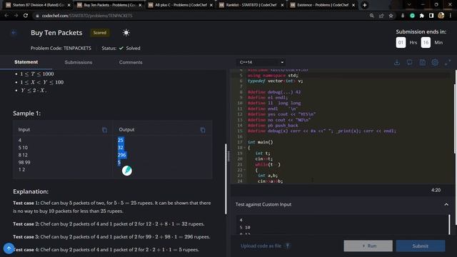 Buy Ten Packets Problems CodeChef Google Chrome 2023 04 26 20 43 18 смотреть онлайн
