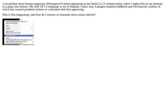 Apple: Foreign language entries appearing in Safari context menu смотреть онлайн