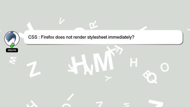 CSS : Firefox does not render stylesheet immediately? смотреть онлайн