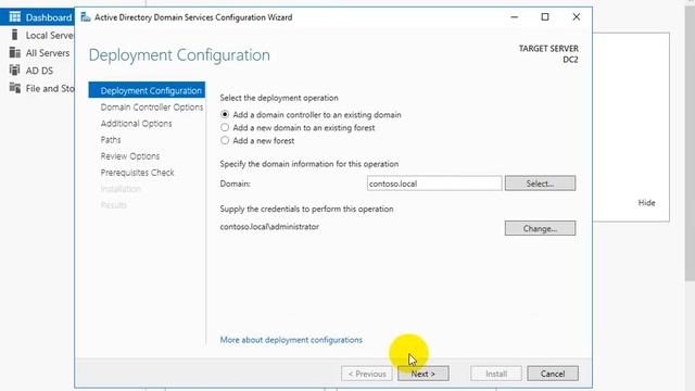 Installing an Additional Domain Controller on Windows Server 2016 смотреть онлайн