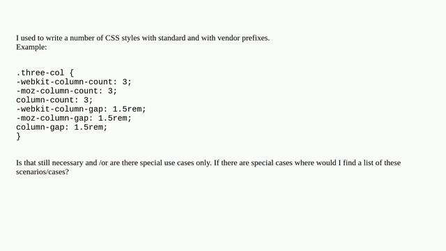 Is is still necessary to use vendor prefixes on css styles? смотреть онлайн