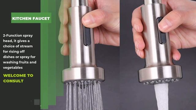 Single Hole Kitchen Faucet with Pull-out Spray and Forward Only Lever Handle смотреть онлайн