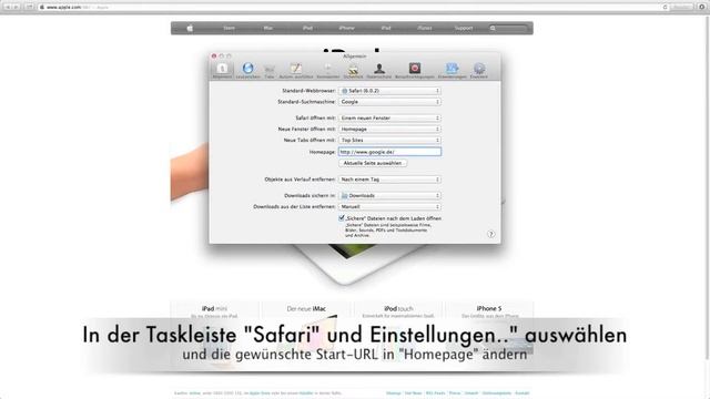 Mac Tutorial OS X Mountainlion Homepage/ Startseite von Safari ändern Deutsch 1080p HD смотреть онлайн