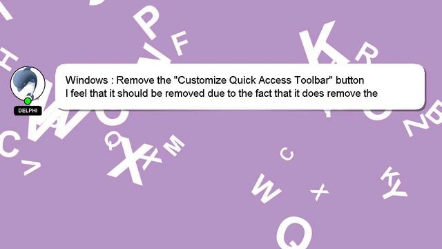 Windows : Remove the "Customize Quick Access Toolbar" button смотреть онлайн