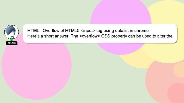 HTML : Overflow of HTML5 input tag using datalist in chrome смотреть онлайн