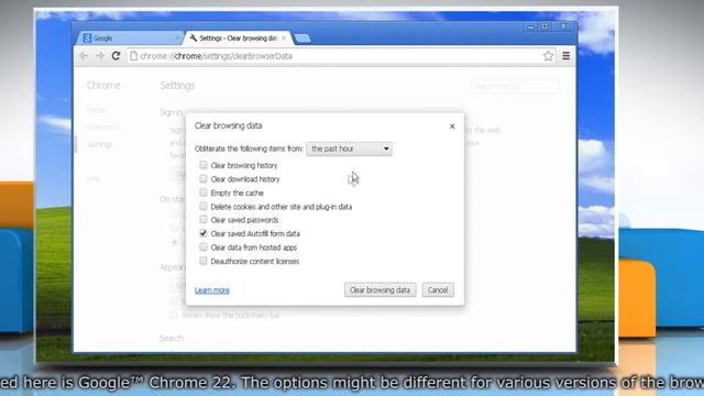 Google™ Chrome: Delete all Autofill entries and saved text in Windows® XP смотреть онлайн