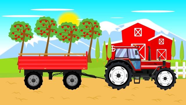Brave Green Tractor Works On The Farm | Different Machines | Tractor Animation Cartoons