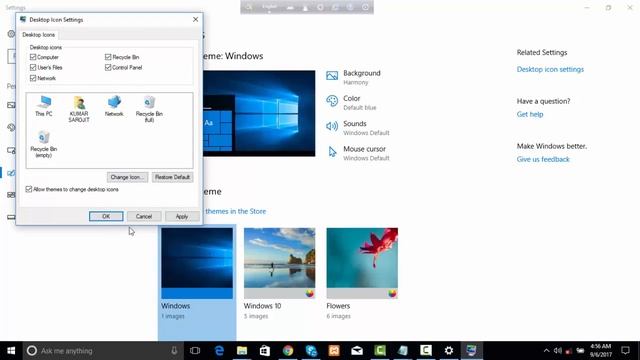 How to show desktop icons my computer (This PC) icon on windows 10 смотреть онлайн