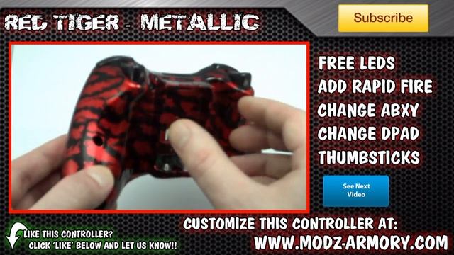 Red Tiger (Metallic) Xbox 360 Controller смотреть онлайн