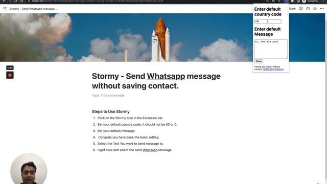 Stormy Extension to Send Whatsapp message without saving contact in chrome смотреть онлайн