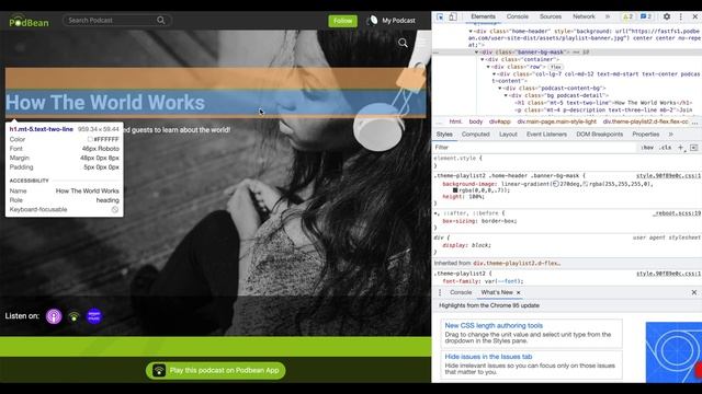How to use Google Chrome to discover element tags and edit your podcast website's CSS code смотреть онлайн