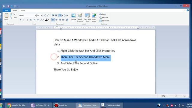 How To Make A Windows 8 And 8.1 Taskbar Look Like A Windows Vista смотреть онлайн