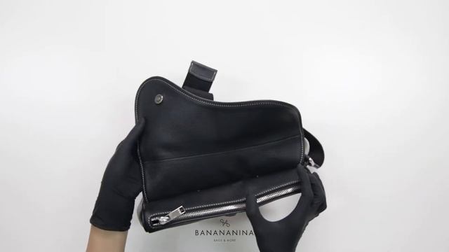 Christian Dior X Alex Foxton Logo Saddle Bag Black