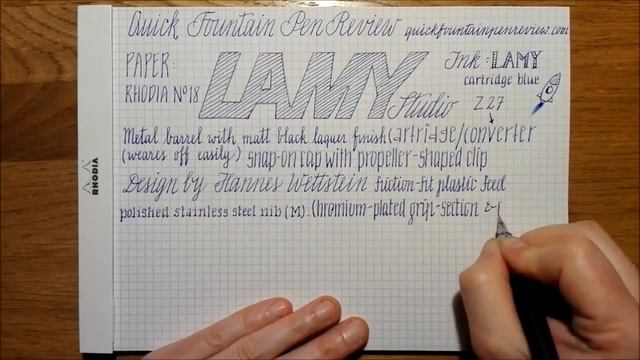 Lamy Studio Quick Fountain Pen Review