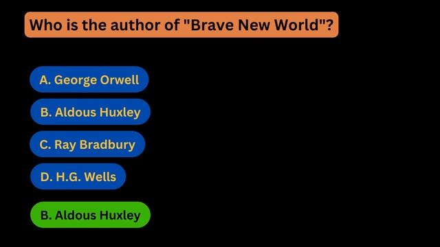 "📚 Dystopian Literature Quiz: Author of Brave New World" смотреть онлайн