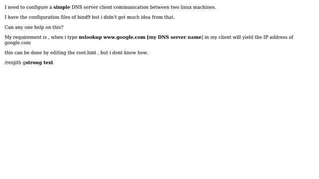 How can i configure a DNS server client communication between two linux machine? смотреть онлайн