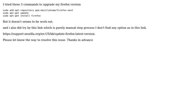 Ubuntu: Unable to upgrade firefox in ubuntu смотреть онлайн