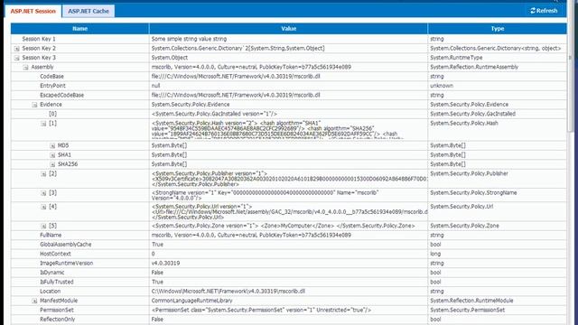 Aspy - ASP.NET Session and Cache viewer [demo] смотреть онлайн