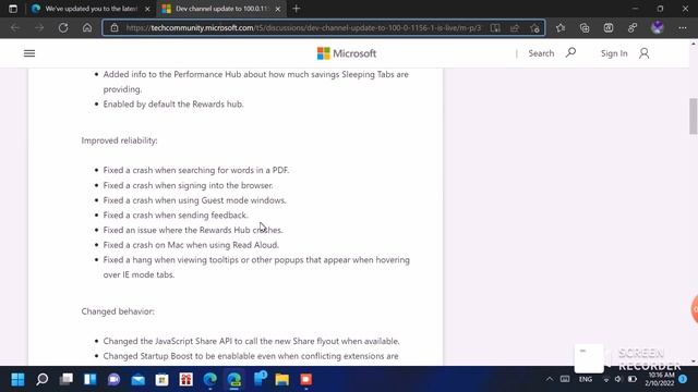 Microsoft edge Dev channel update to 100.0.1156.1 is live смотреть онлайн